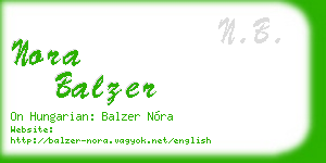 nora balzer business card